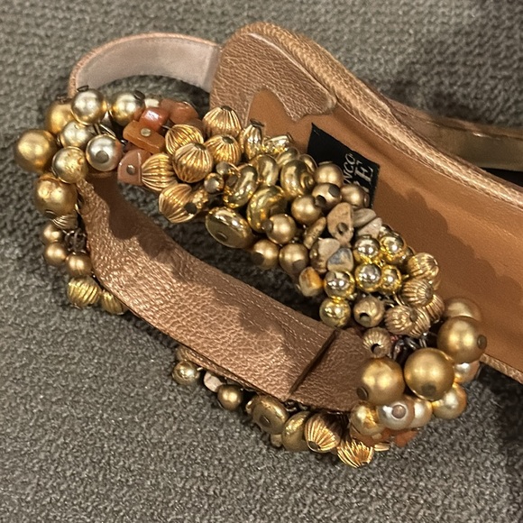 Auth Gianfranco Ferre Scarpa Donna Strappy Heels Rose Gold Embellished Anklets - Picture 4 of 14